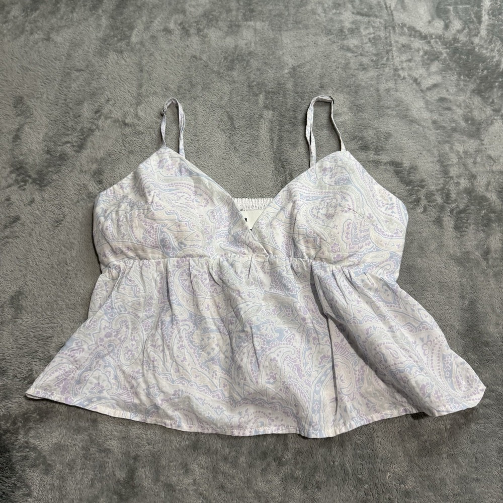 Hollister Babydoll Paisley Print Top Size M Fairy Y2K Boho Festival Coquette